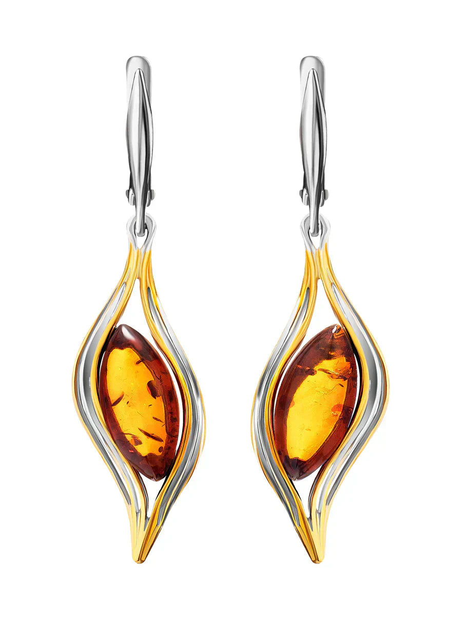 Silver Fire Pendant Earrings