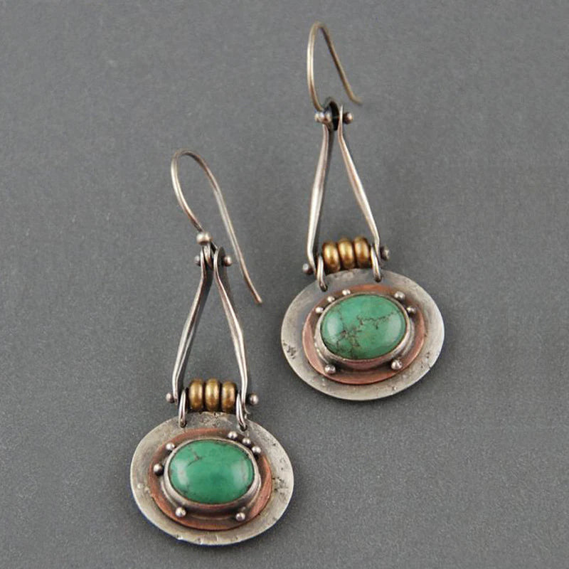 Two-tone Earrings in Turquoise