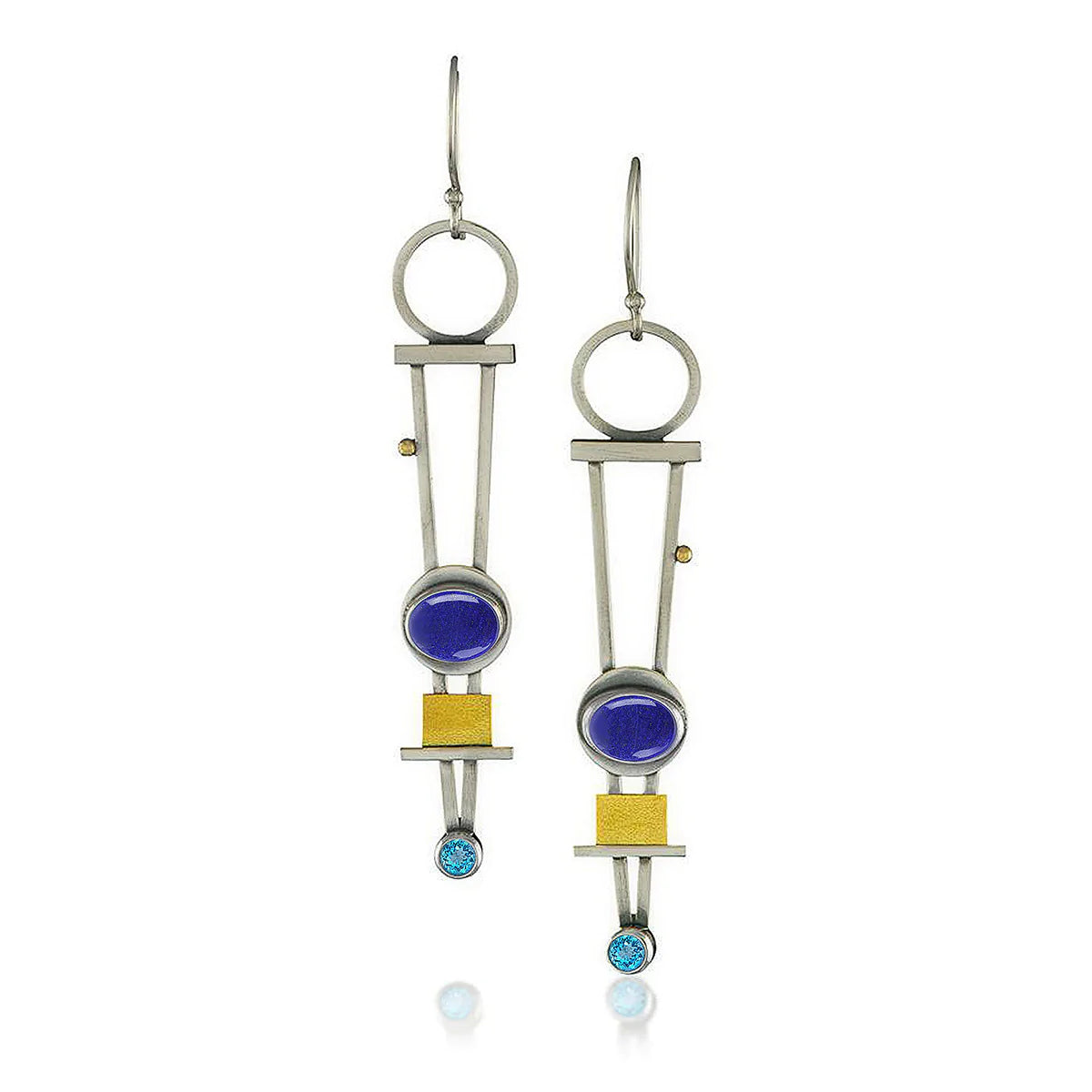 Two-Colored Plaid Earrings