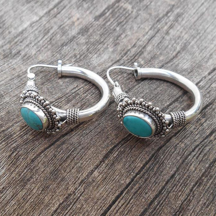 Vintage Boho Turquoise Earrings