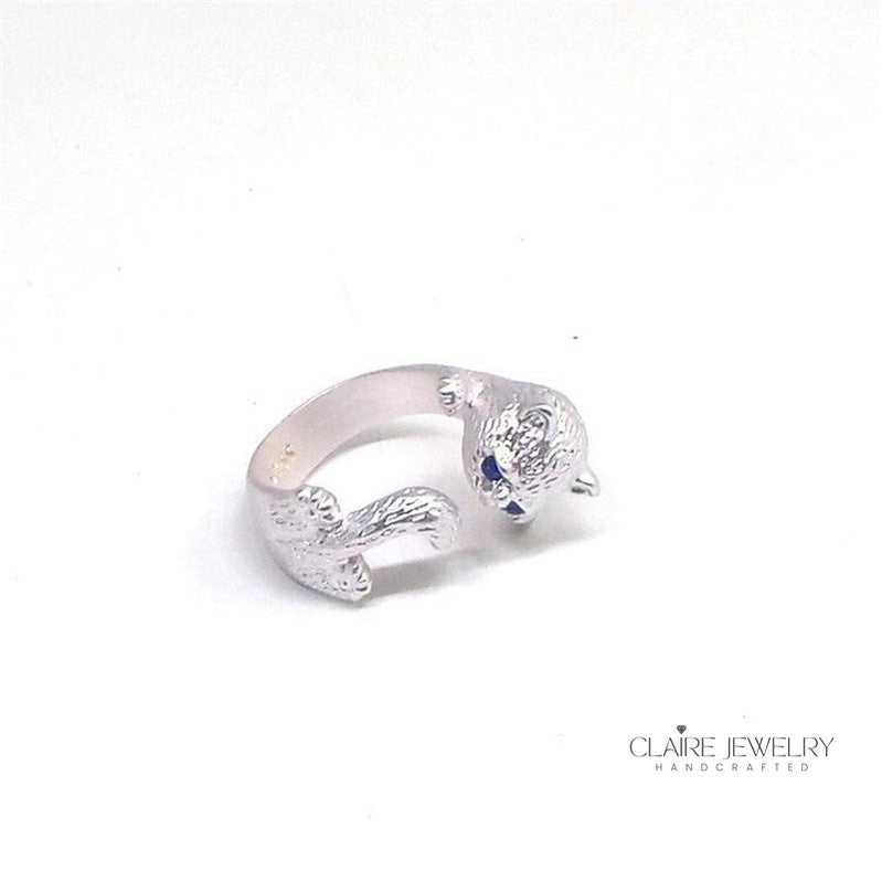 925 Sterling Silver Adjustable Kitty Ring