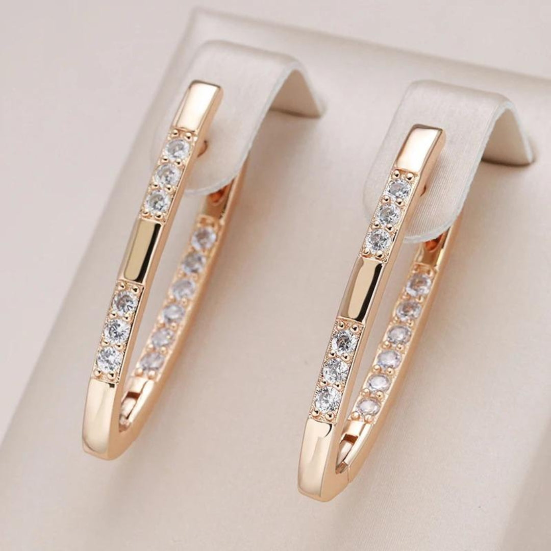 Elegant Zirconia Earrings in Silver or Golden Color