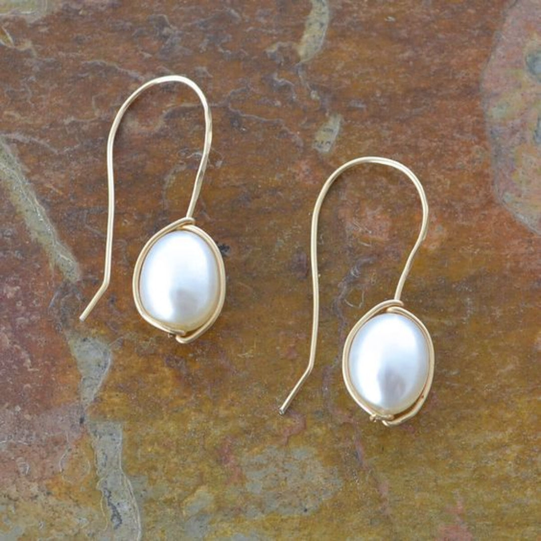 Vintage Gold Pearl Earrings