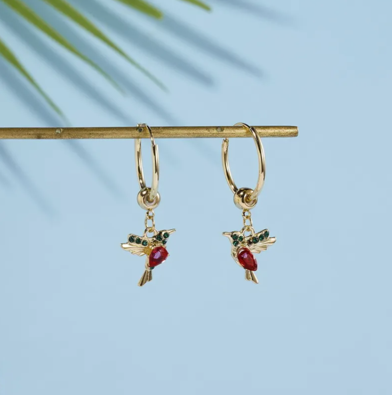Limited Edition Flying Hummingbird Earrings with Zirconia Inlay