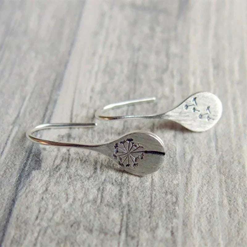 Dandelion Leaf Earrings made of 925 Silver