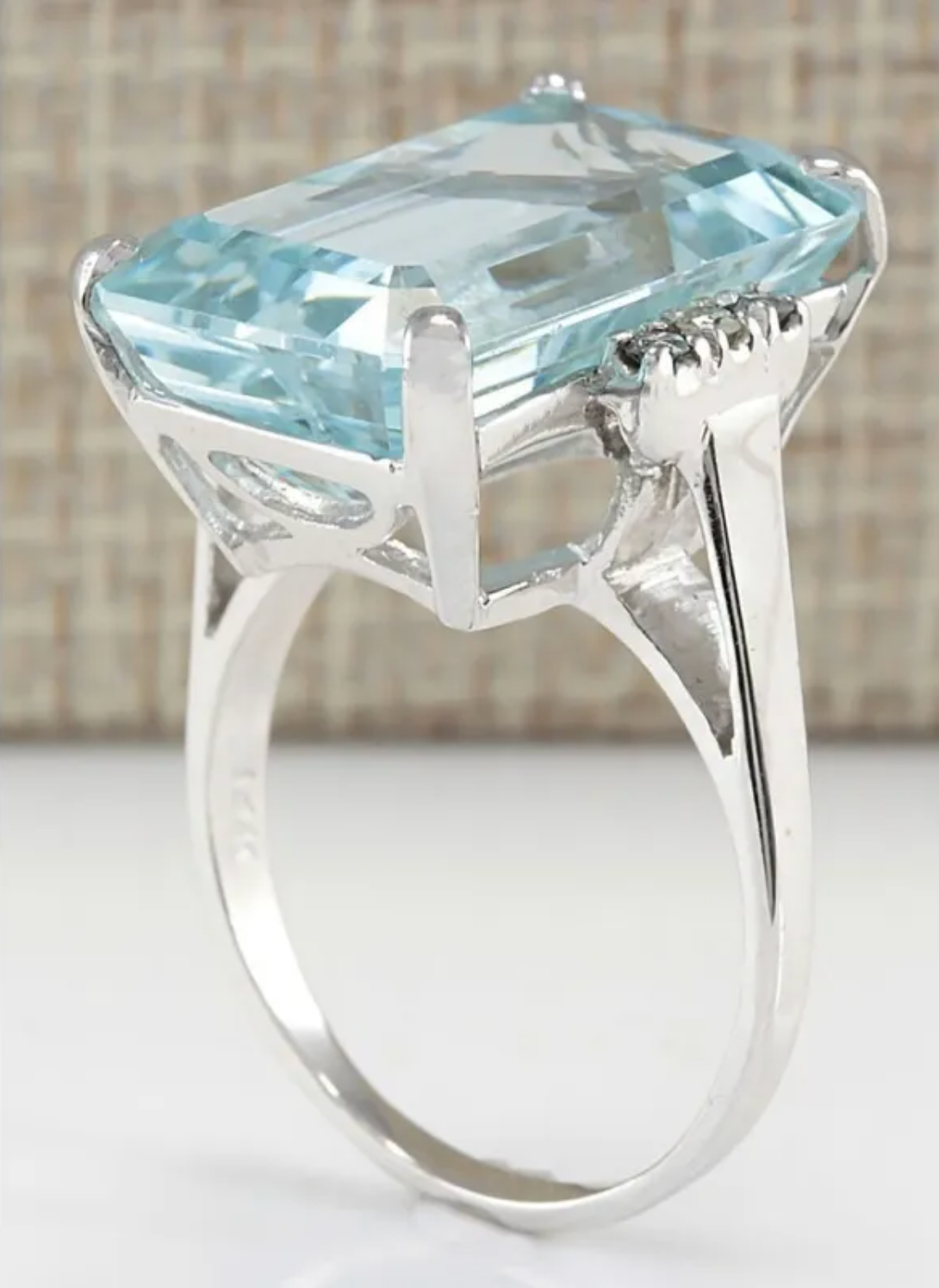 Light Blue Crystal Ring