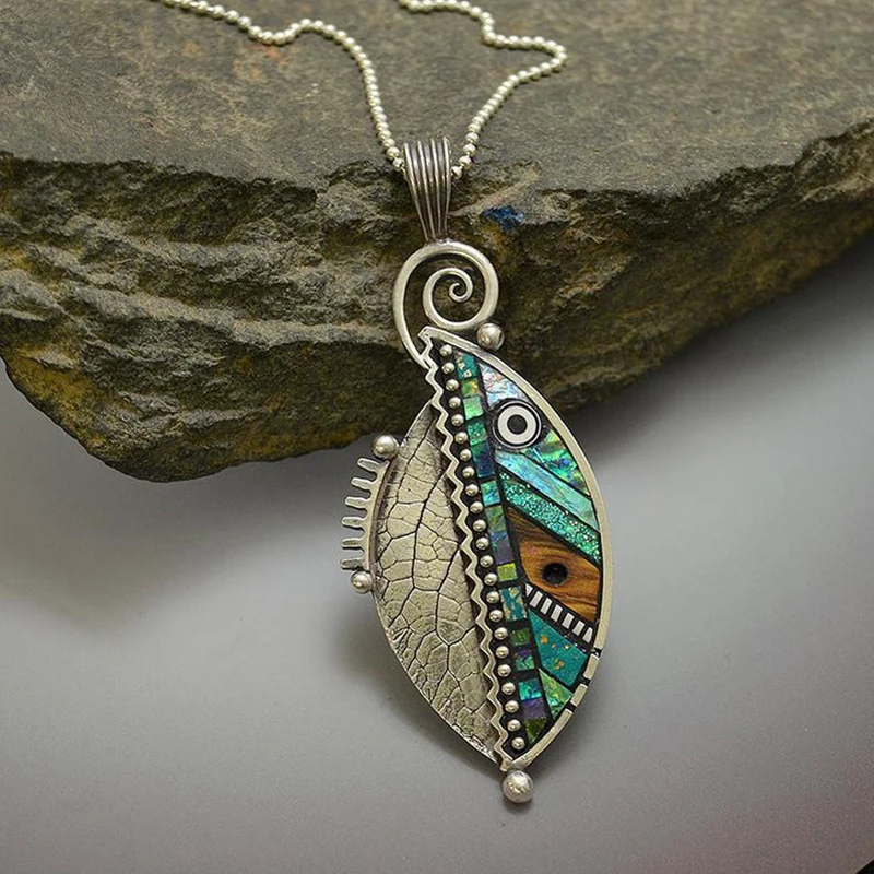Green Leaf Crystal Necklace