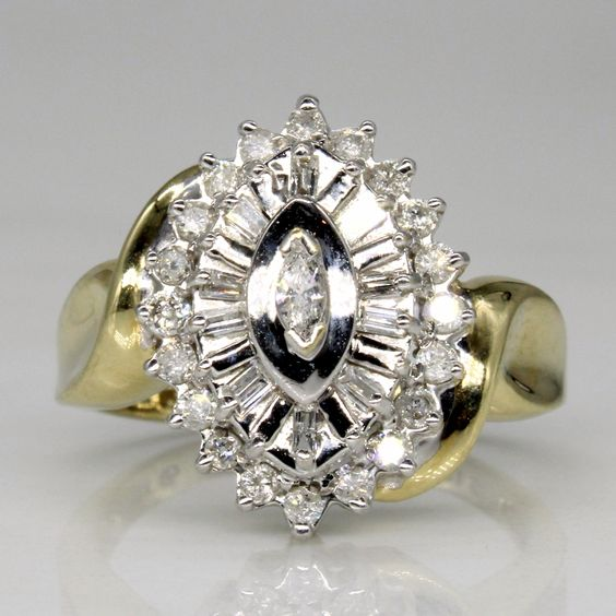 Crystal Gold Shiny Ring