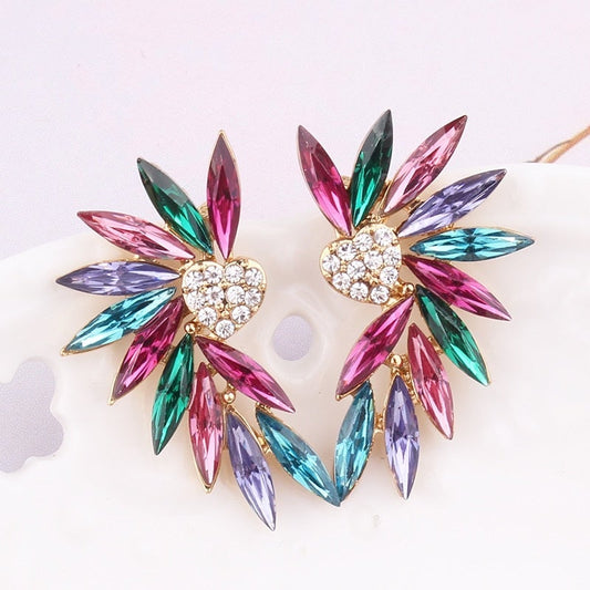 Heart Wing Earrings with Zirconias
