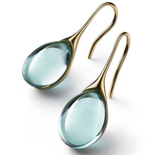 Colorful Crystal Drop Earrings in Golden or Silver Color
