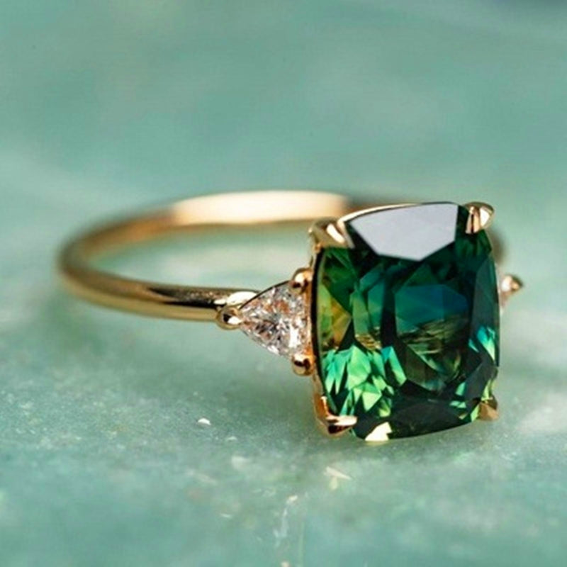 Minimalistic Elegant Green Zirconia Ring