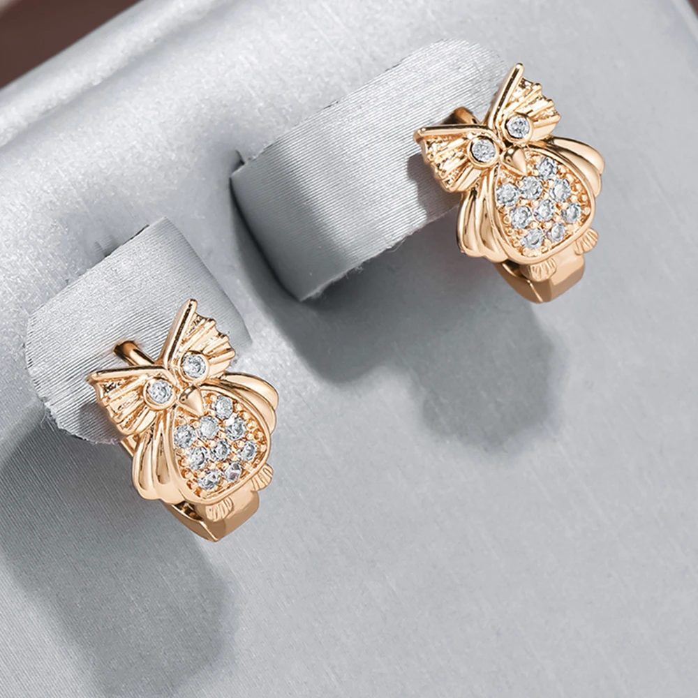 Elegant bright owl earrings