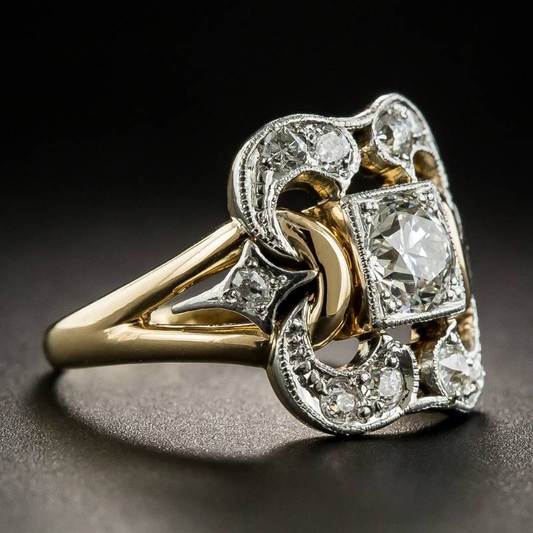Vintage Zirconia Golden Color Ring