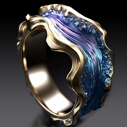 Vintage Golden Color Ocean Ring