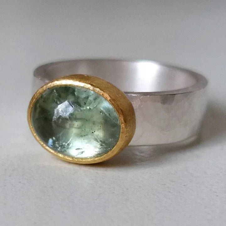 Vintage Gold & Silver Bright Zirconia Ring