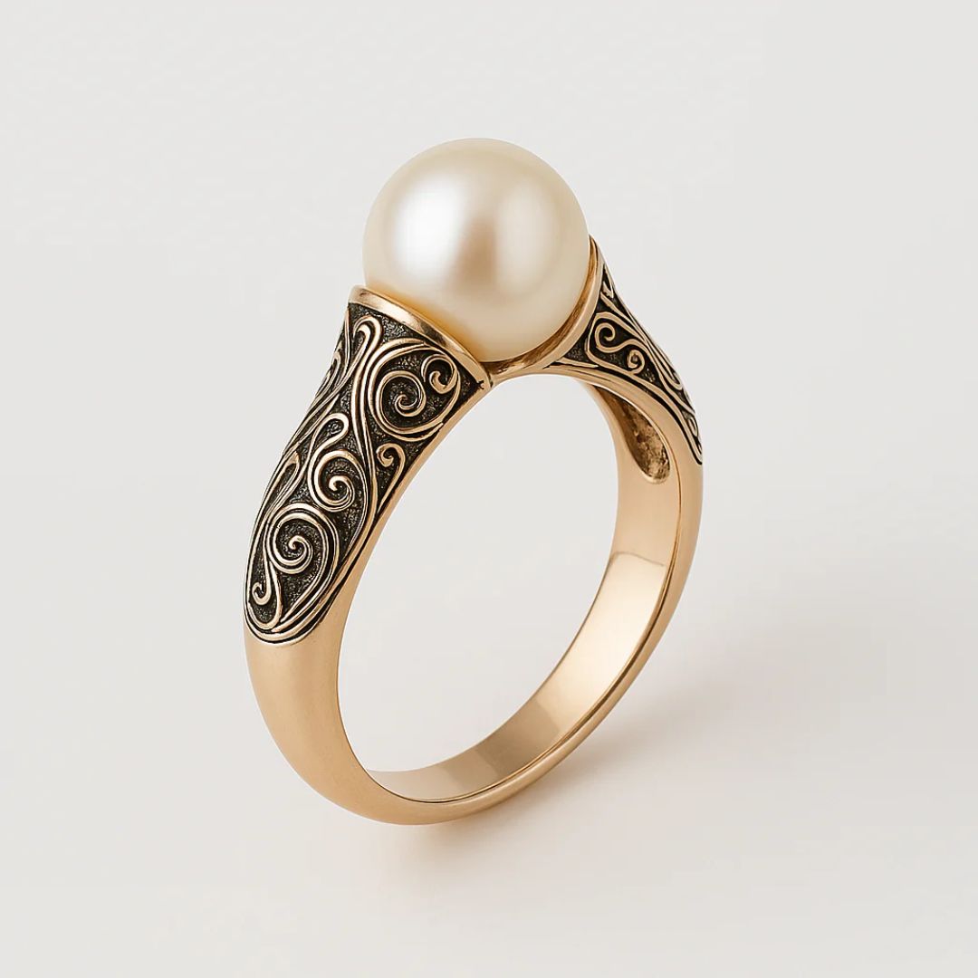 Vintage Pearl Golden Color Ring