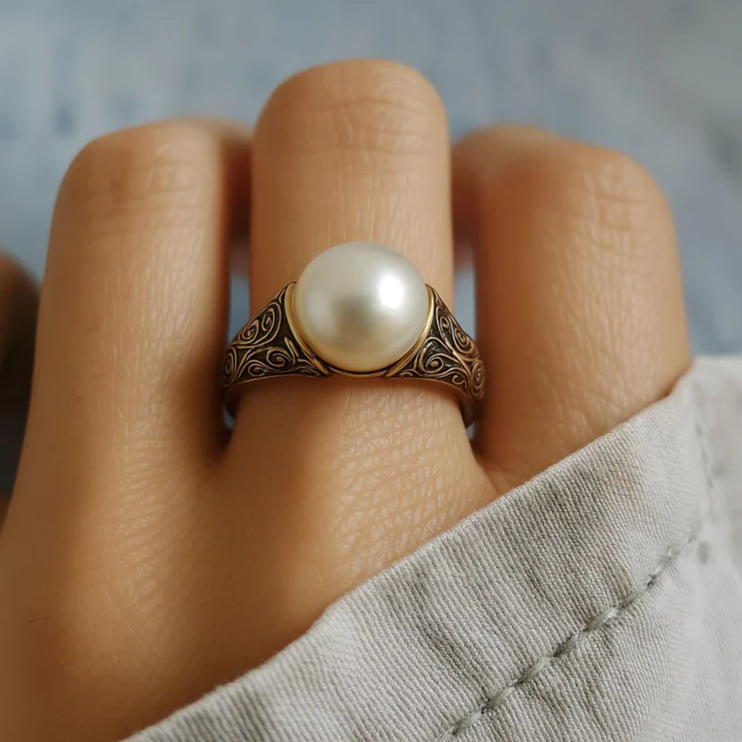 Vintage Pearl Golden Color Ring